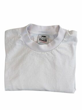 Pro Club Heavyweight White Crewneck T-Shirt,long sleeve L